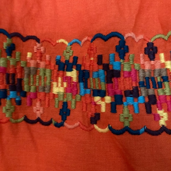 Tommy Hilfiger Orange/ multi colored embroidered skirt size 12 - Picture 2 of 2